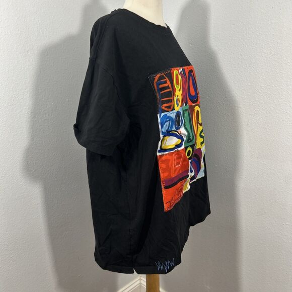 Bleecker Mercer T‎ Shirt Mens 2X Black Graffiti Artsy Graphic Grunge Y2K 90s - Picture 4 of 8